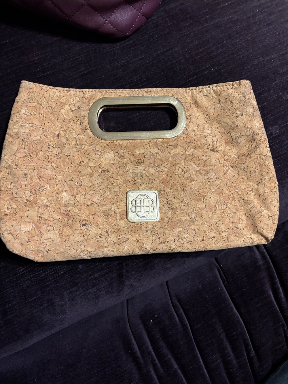 Dana Buchman Cork Clutch with Gold Accent